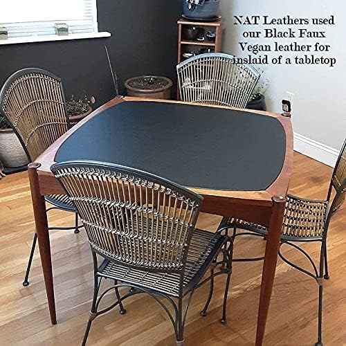 NAT Leathers | Black Soft Faux Vegan PU Leather by The Yard 25 Yard roll