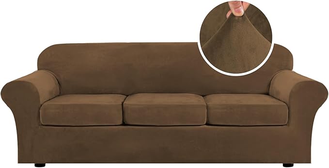 H.VERSAILTEX High Stretch Sofa Slipcover 4 Piece Cover Velvet Furniture