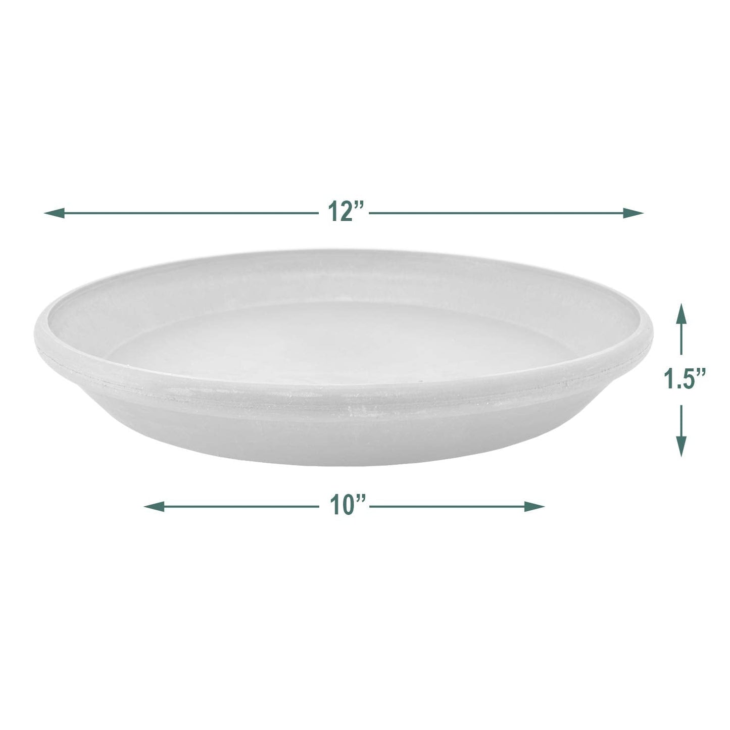 PSW Pot Collection AP30DC 12-inch Plastic/Stone/Wood Composite Plant Saucer Drip Tray – No Drainage Hole (Drillable), Indoor/Outer Water Tray, Dark Charcoal