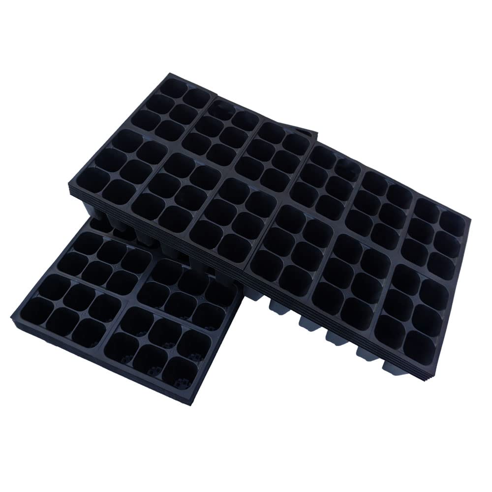 The Hydroponic City Seed Starter Tray, 1440 Cells (240 Trays - 6 Cells Per Tray) + Plant Stakes