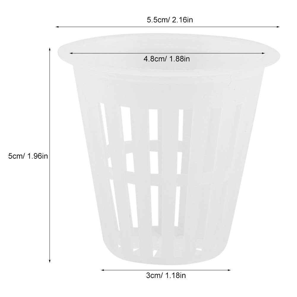 EBTOOLS 10pcs/Set 2 Inch Hydroponic Basket Cup, Durable Safe Plastic Hydroponic Slotted Mesh Cups Round Garden Net Pots for Garden Hydroponics Containers Balcony Planting (White)