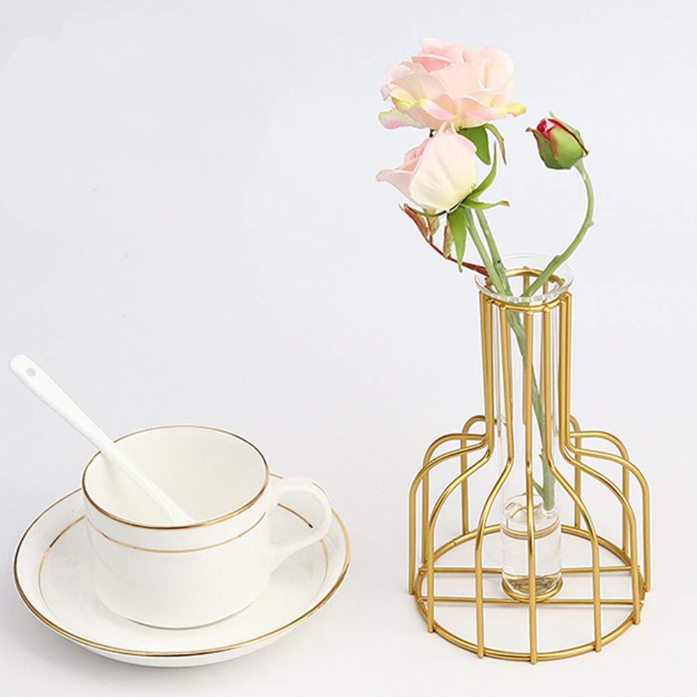1pc Planter Bulb Desktop Planter Vase Flower Vase Glass Tube Glass s Desktop Plant Terrarium Dinner Table Decor Plants Decor Iron Crafts Birthday Present Dining Table
