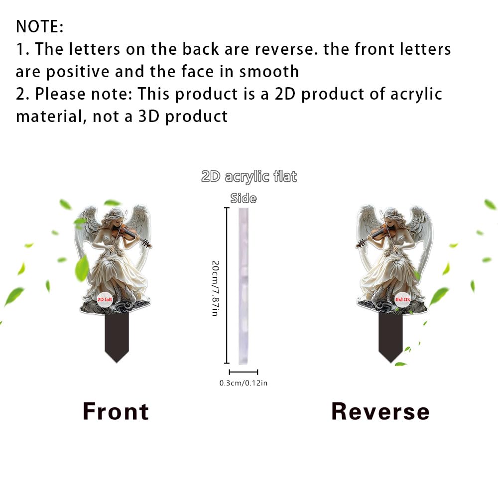 YUEYINGMG Garden Decor, Acrylic 2D Stake, Pot Plants Garden Yard Lawn Outdoor Fairy Statue Ornaments, Fairy Garden Accessories Decoration (Style B)