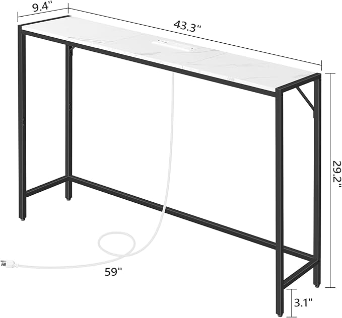MAHANCRIS Console Table, Narrow Sofa Table Behind Couch, 43.3” Entrance Table