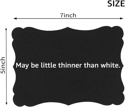 50 Pack Blank Kraft Cards Cardstock Thick Paper Brown Greeting Cards for DIY Gift Card Menus, Baby Shower and Wedding Invitations (Black, 5x7IN)