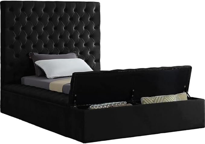 Meridian Furniture Bliss Collection Modern | Contemporary Velvet Upholstered Bed