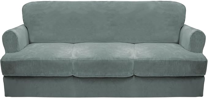 CUCRAF Cushion Sofa Cover 4 Piece Slipcovers, Soft Thick Velvet Couch Cover