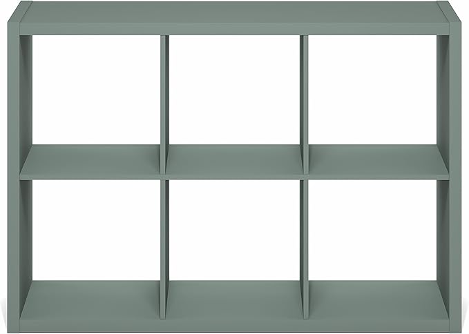 Furinno Cubicle Book Shelf, 6-Cube Bookshelf, Extra Thick Frame Horizontally &