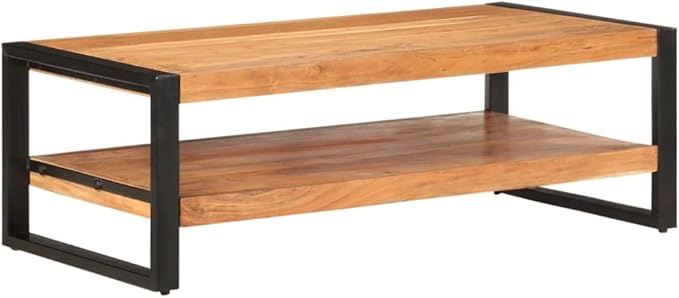 Coffee Table 47.2"x23.6"x15.7" Solid Acacia Wood, Side Table, Center Table