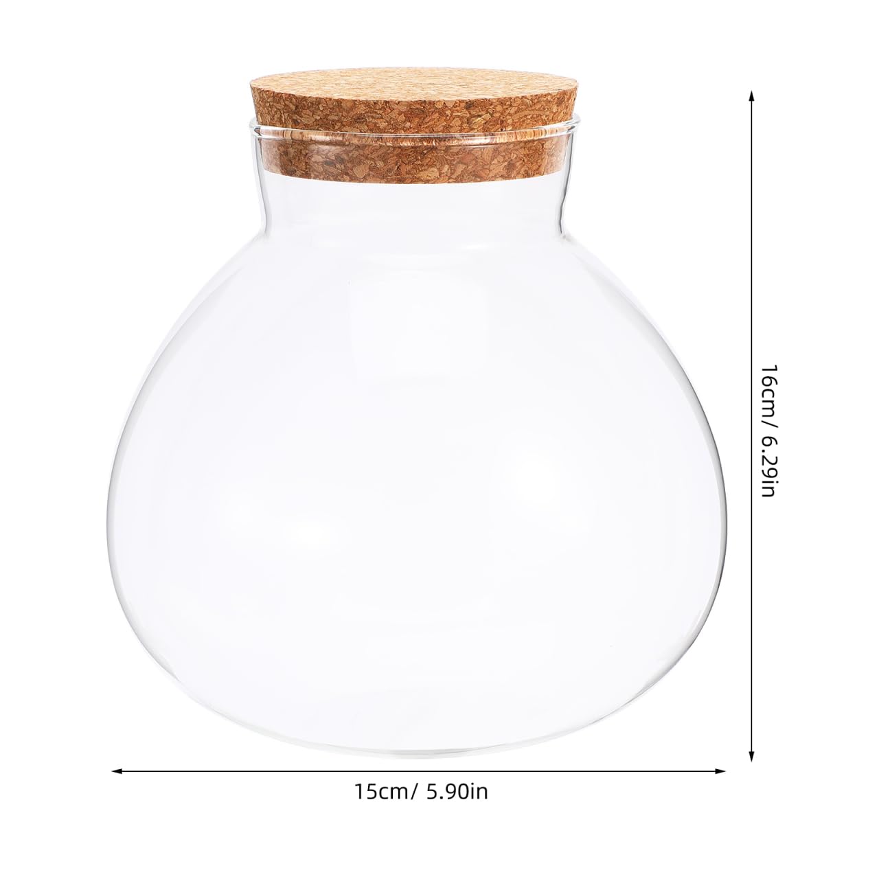 Alasum Glass Terrarium Bottle with Cork Lid 5.90X6.29X5.90In Round Jar for DIY Micro Landscape Fairy Garden Miniatures Home Decor and Kitchen Storage