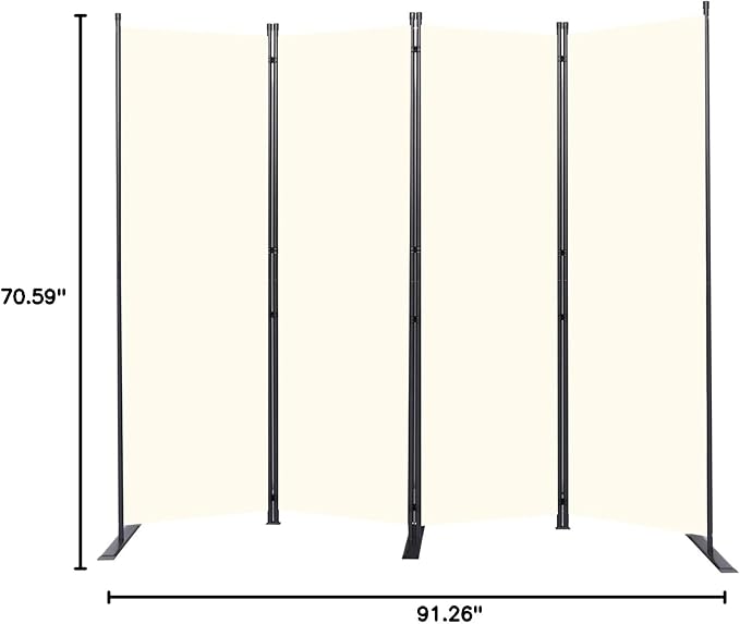Room Divider 6FT Portable Room Dividers and Folding Privacy Screens, 4 Panel