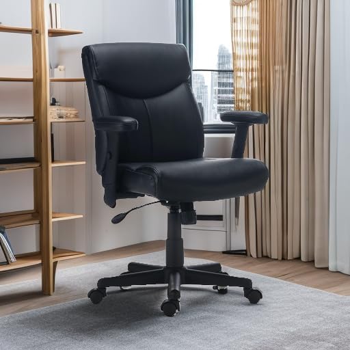 Staples Ergonomic Task Chair, Faux Leather, Adjustable Height