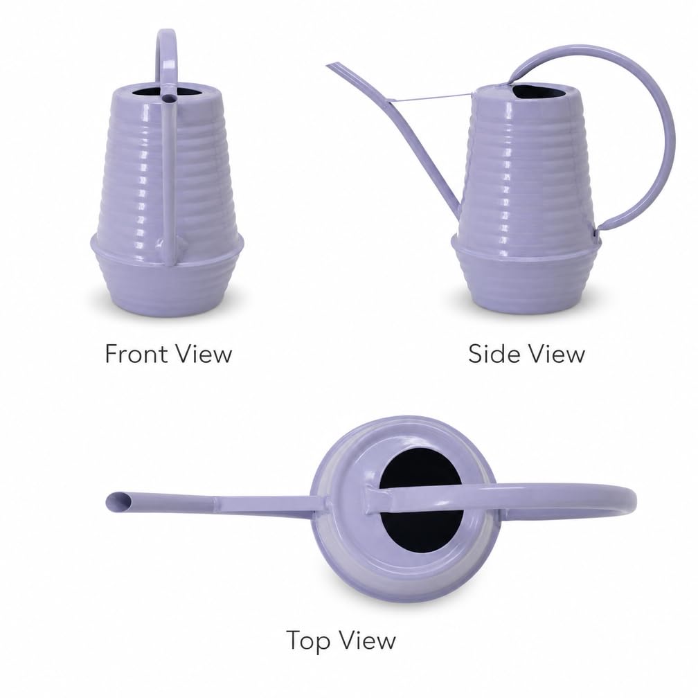 HORTICAN Small Watering Can, 0.3 Gallon/34oz., Violet Purple, Galvanized, Indoor Water Can, Metal Watering Can with Long Spout, Plant Water Can for Indoor Plants
