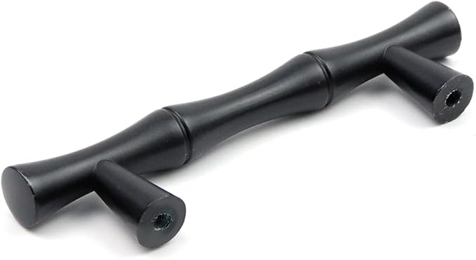 2PCS Bamboo Zinc Alloy Cabinet Handles, 2.5 Inch Hole Distance
