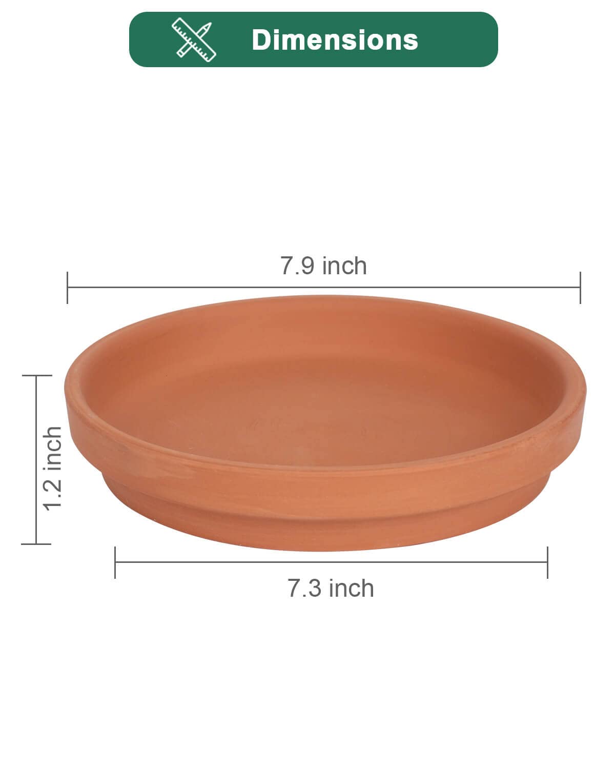 Large Ceramic Plant Saucer and Small Terracotta Pot Plant Saucer - 4 Pcs 7 Inch Black Ceramic Plant Tray and 4 pcs 8 Inch Terracotta Plant Saucer for 4,6,7 Inch Plant Pots with Drainage Hole and Gre