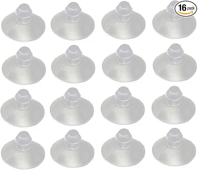 16 Pack 18mm/0.7" Mini Small Clear Suction Cups