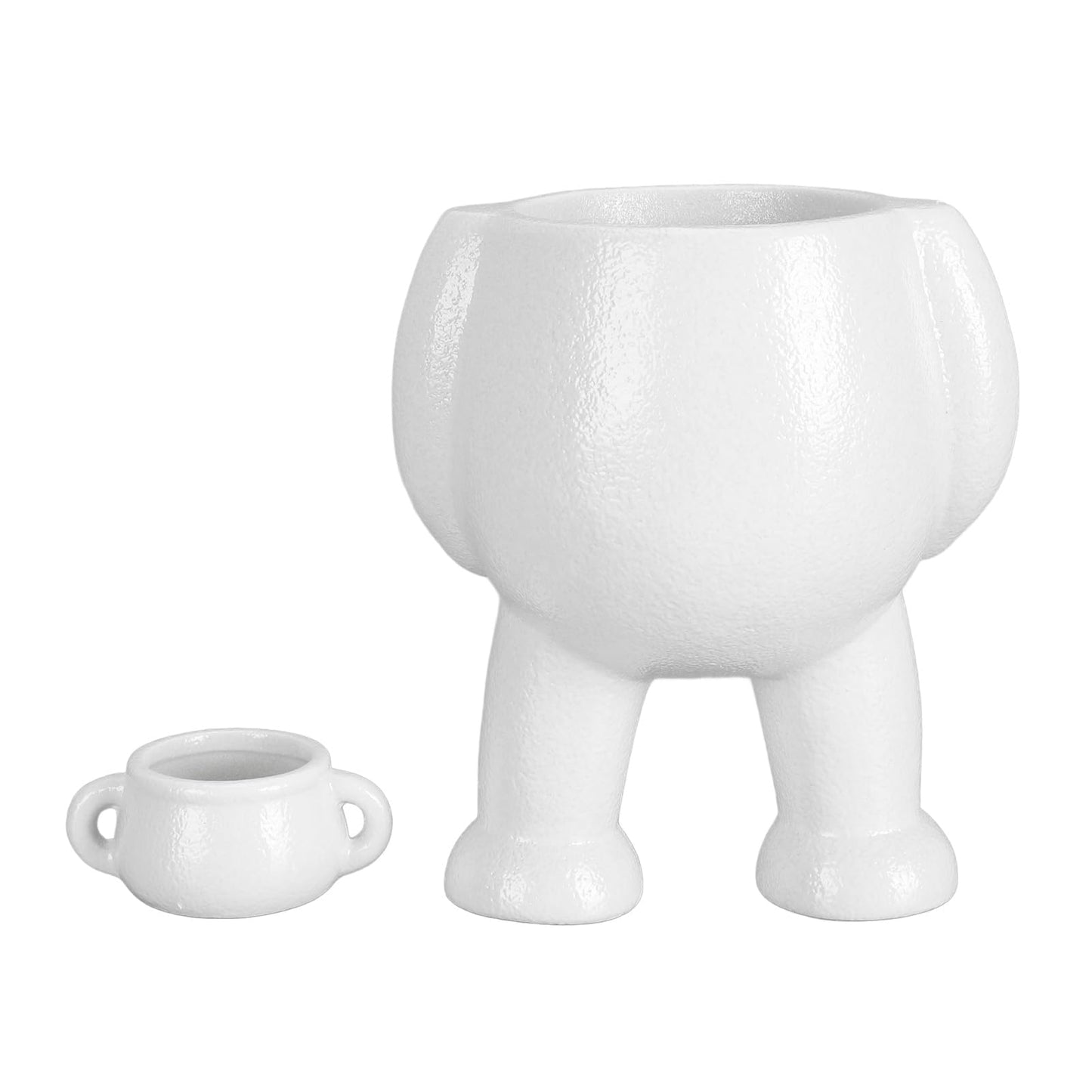 Gsycle Funny Peeing Plant Pot, Creative Ceramic Succulent Planter for Home Office Desk, Unique Little Man Pissing Flower Pot with Small Watering Can, White