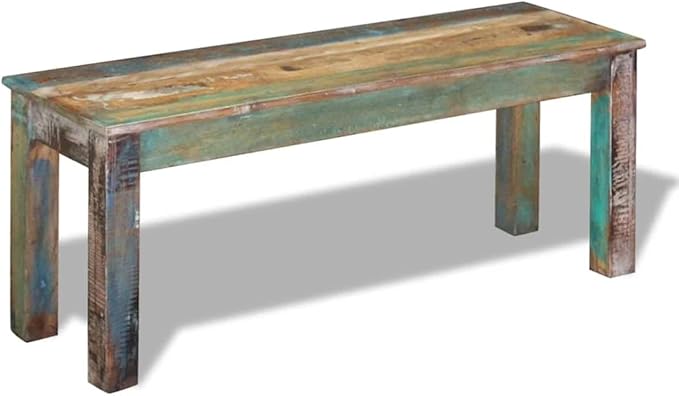 vidaXL Bench Solid Reclaimed Wood Dining Seats Outdoor Home Hall Chair Lounge