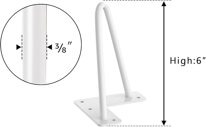 SMARTSTANDARD 6 Inch Heavy Duty Hairpin Furniture Legs, Metal Home DIY Projects
