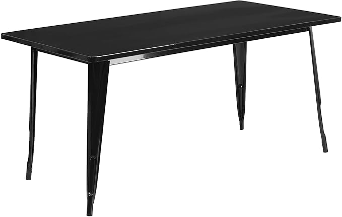Flash Furniture Charis Commercial Grade 31.5" x 63" Rectangular Black Metal