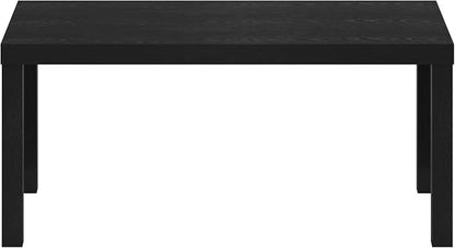 Furinno CLASSIC Coffee Table, Modern Rectangle Coffee Table with 1.8" Triple Thick Tabletop, Side Table, Toolless Assembly, for Living Room, Home Office, Black