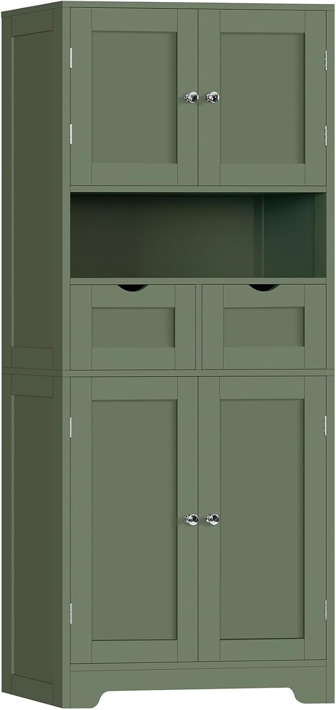 Iwell 58" H Tall Bathroom Storage Cabinet