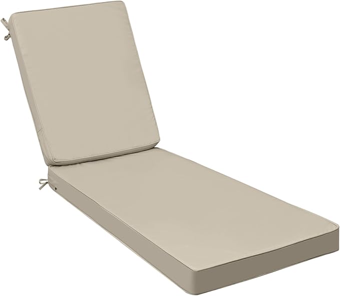 AAAAAcessories Outdoor Chaise Lounge Cushions, Fade-Resistant, Waterproof Patio