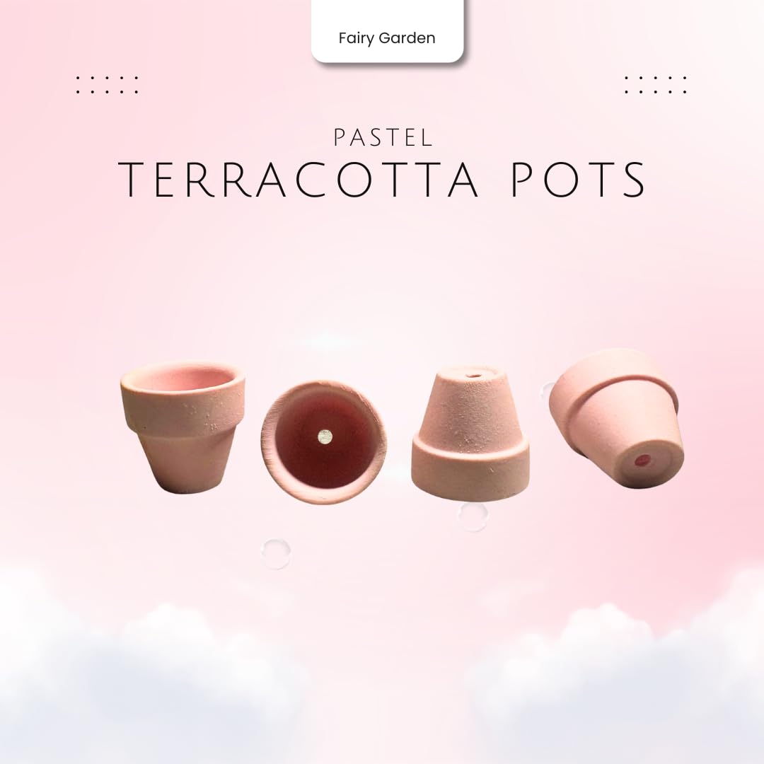 Yuvori Mini Pastel Terracotta Pots for Micro Gardens – 30 Pack, 1.1” Tiny Breathable Clay Planters, Macaron Colors, for Moss, Fairy Gardens, Dollhouses, and Succulents (Blue, 1.1 Inch)