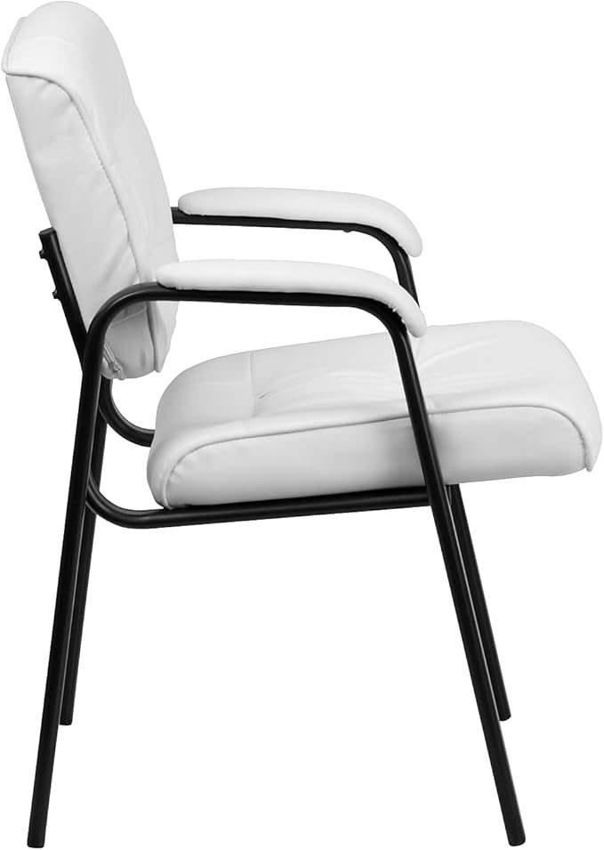 Flash Furniture Haeger White LeatherSoft Executive Side Reception Chair