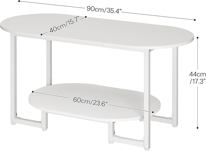 HOOBRO Coffee Table for Living Room, Oval Small Coffee Table