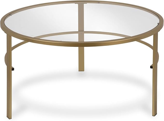 Henn&Hart Round Nested Coffee Table in Brass, Coffee Table coffee tables