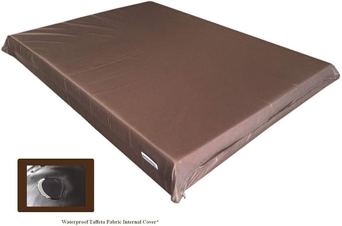 High Density Solid Blue Cooling Gel Infused Memory Foam Pad Dog Pet Bed + Internal Waterproof Cover (55x37x4 Inches)