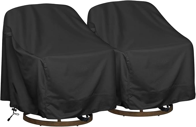 Outdoor Swivel Lounge Chair Cover 2 Pack, Waterproof Heavy Duty Outdoor Chair