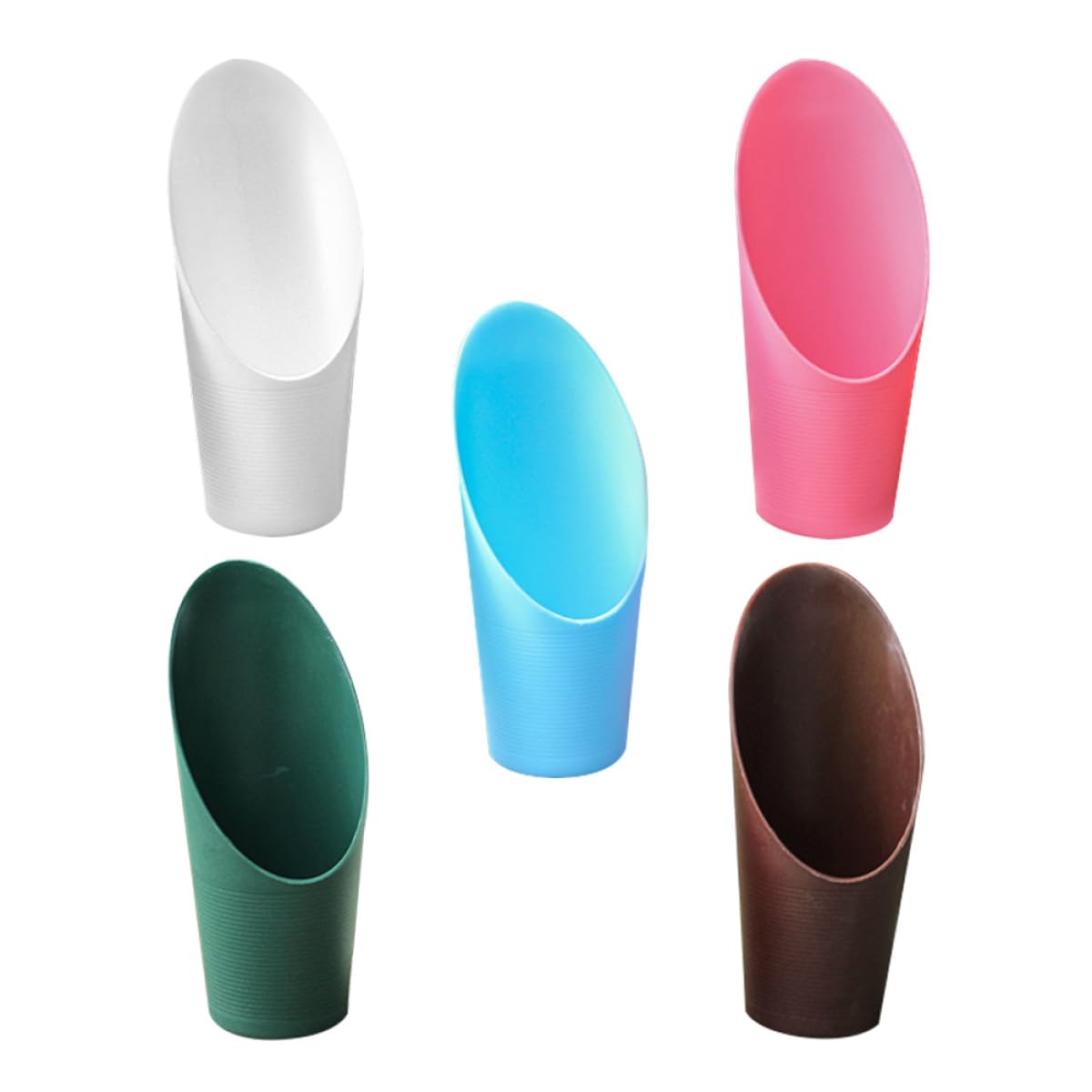 DEARMAMY 5pcs Plastic Soil Scoops Gardening Cups for Succulent Planting, Lightweight Reusable Garden Soil Shovels with Set for Transplanting and Potting
