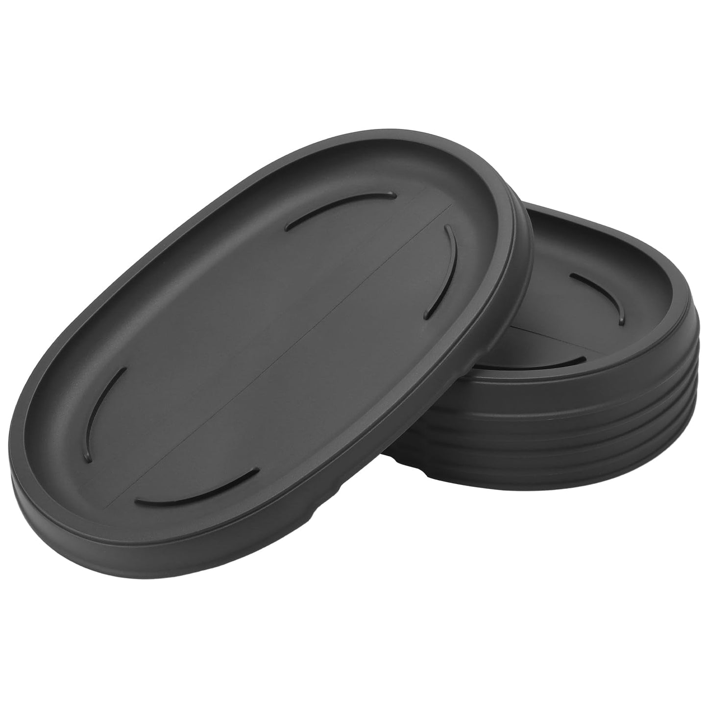 MUKLEI 6 Pack Oval Bonsai Humidity Trays Drip Tray, Plant Water Catcher Tray, Black Plastic Plant Saucers for Indoors and Outdoors Bonsai Tree, 12 x 7.9 x 0.87 Inch