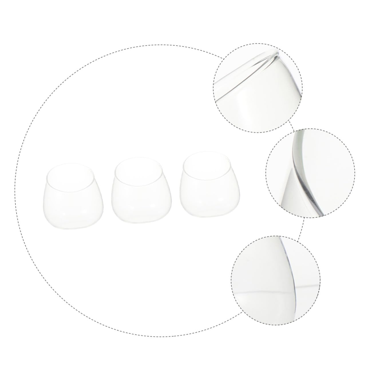 TIDTALEO 3pcs Slant Cut Glass Bottles Ecological Terrarium Vases for Succulent Plants Desktop Micro Landscape Decoration
