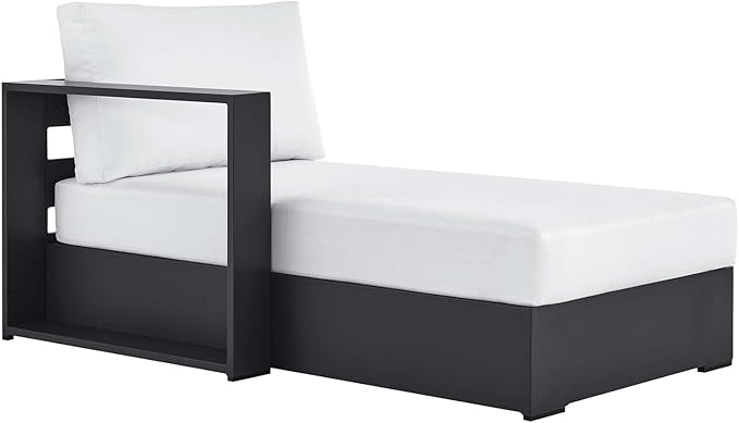 Modway Tahoe Aluminum Outdoor Chaise Lounge in Gray White