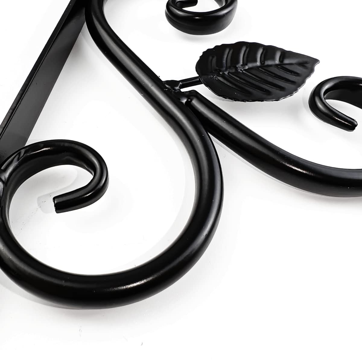 NSBELL Plants Hangers Outdoor Indoor Decor, Wall Hooks for Hanging Plant Bracket, Plant Hooks for Bird Feeder, Wind Chime, Lights, Lanterns (Black-2PCS)