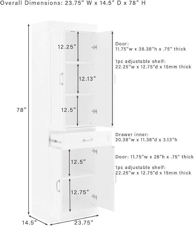 Crosley Furniture Stanton Pantry Storage Cabinet