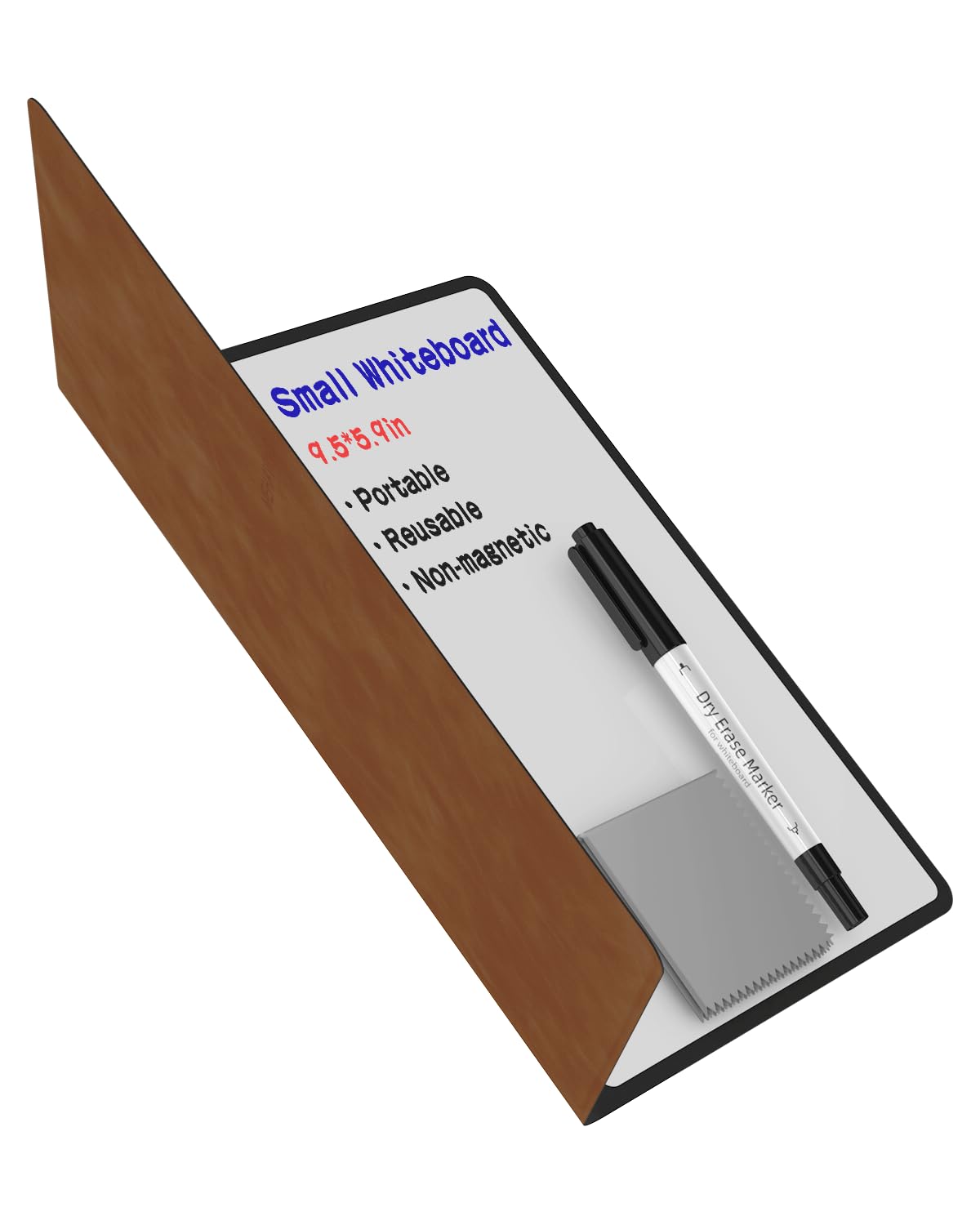 Mehaving Portable Small White Board Dry Erase Board, Reusable 9.5 * 6.6in Notebook Memo, Office Home Supplies Desk Accessories MH760 (Coffee)