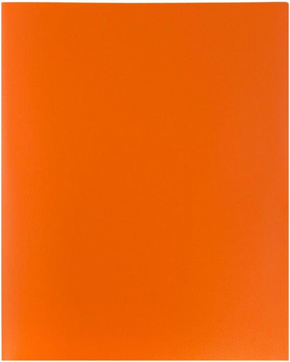 JAM PAPER Plastic 2 Pocket POP Folders - Durable School Folders - Orange - Bulk 144/Box