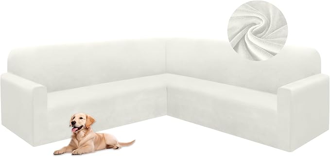 HDCAXKJ Corner Sectional Couch Covers Velvet Stretch L Shape Sofa Cover Soft