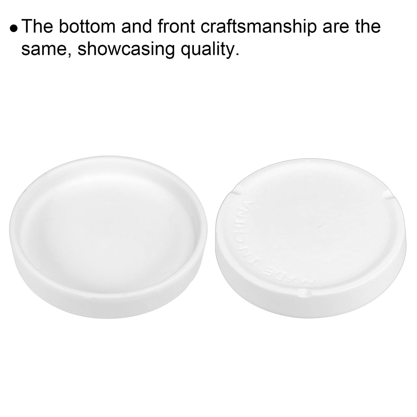 PATIKIL 4.5 Inch Round Ceramic Plant Saucer, 4 Pack Plant Saucer Tray Flower Planter Drip Tray for Indoors Outdoors Patio Balcony, White