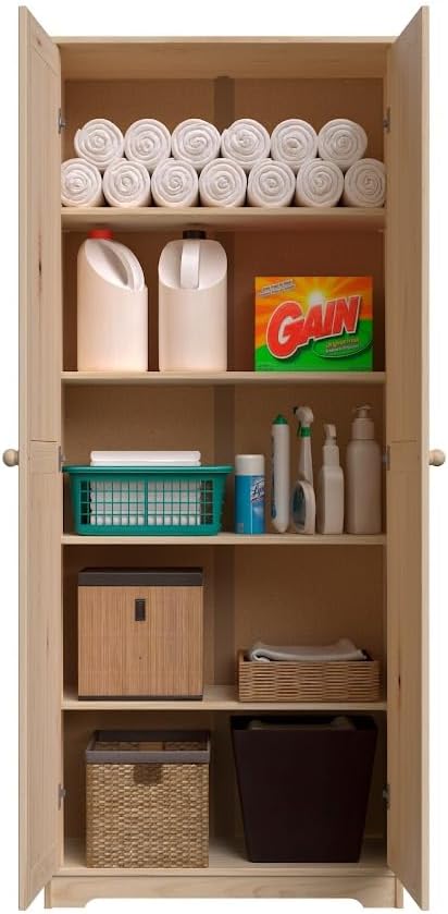 From the Tree Furniture Solid Pine Pantry Cabinet — 72" Tall Unfinished Kitchen