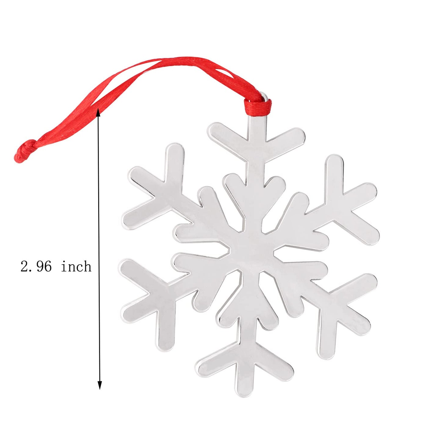 Set of 6 Christmas Hanging Ornaments,Silver Snowflake Christmas Ornament for Xmas Tree Decor, Christmas Tree Hanging Ornament-Snowflake Christmas Ornament Gift (6, Snowflake)