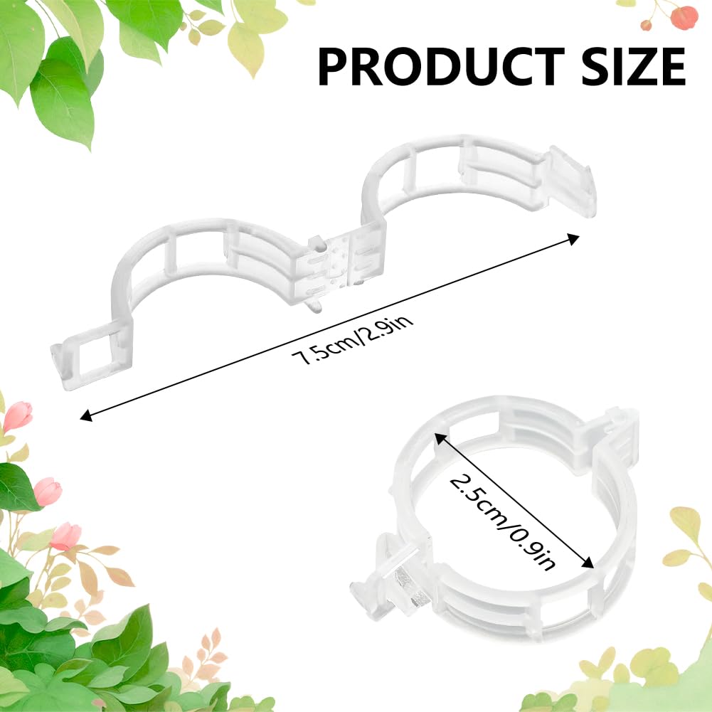 Dovciua 100PCS Plant Support Clips, Plastic Clips for Securing Plants, Plant Fixing Clips for Tomato Vine, Reusable Garden Clips for Climbing Plants, Grape, Vegetable Stems (200, Green)