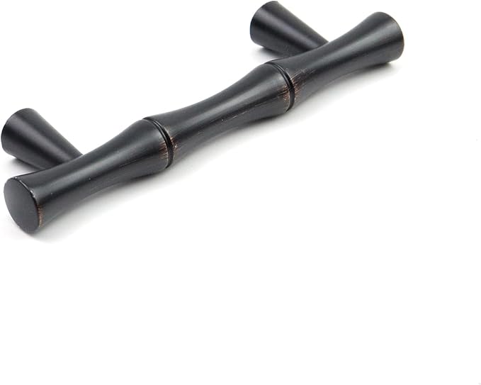 2PCS Bamboo Zinc Alloy Cabinet Handles, 2.5 Inch Hole Distance