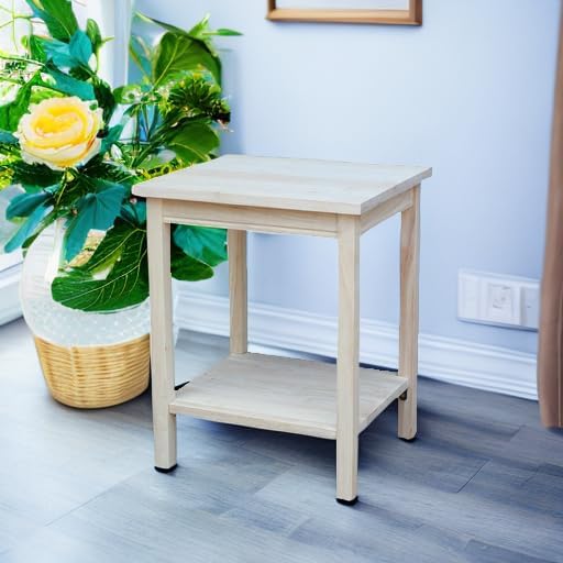 International Concepts Portman Accent Table 16"W × 14"D × 20"H, Solid Parawood