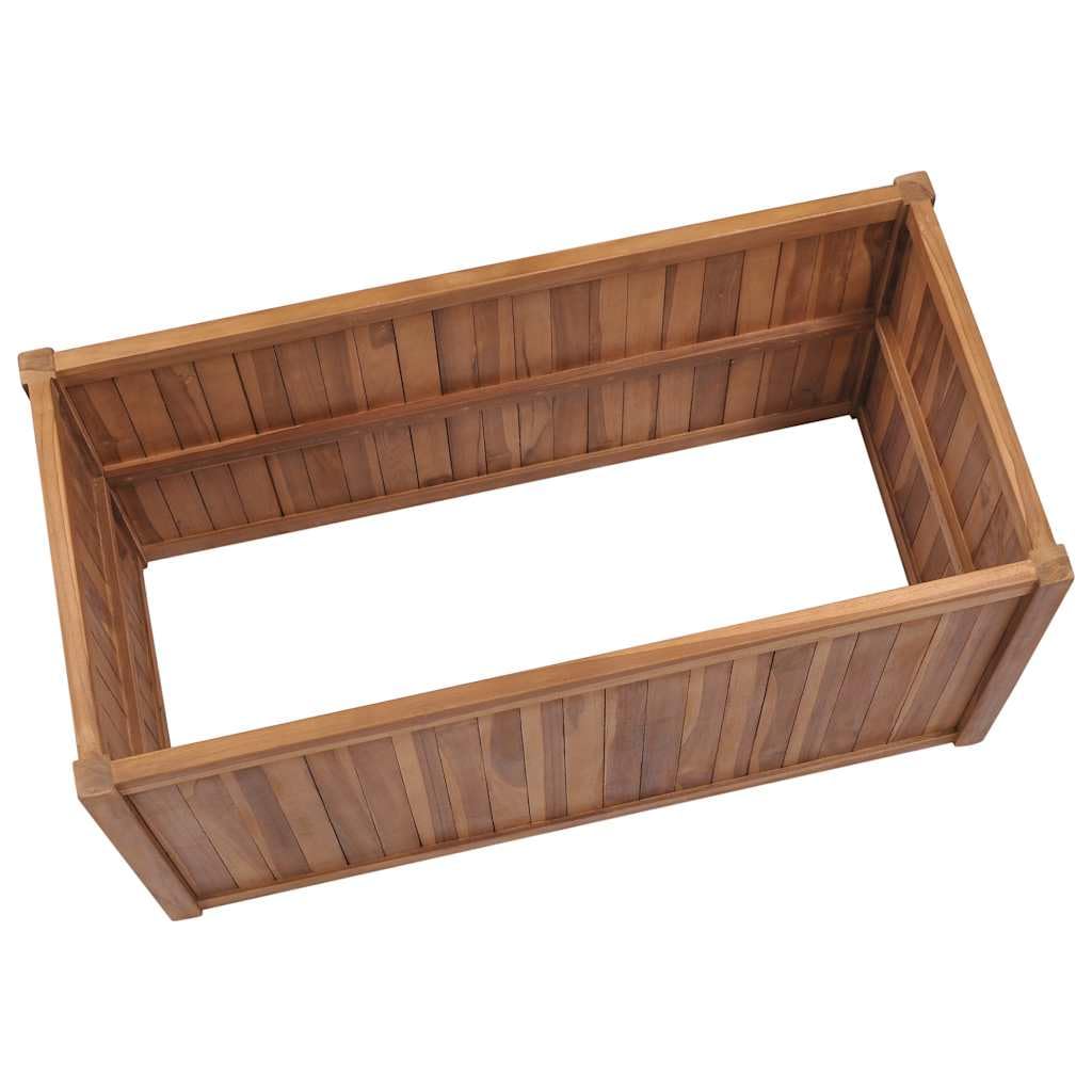 GFMGUEMV Solid Teak Wood Raised Bed Planter with Fine Sanded Water Based Finish for Indoor and Outdoor Use, 15.7x15.7x15.7 Inch Square Planter