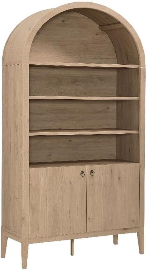 Modway Nolan Tall Arched Storage Display Cabinet in Light Oak